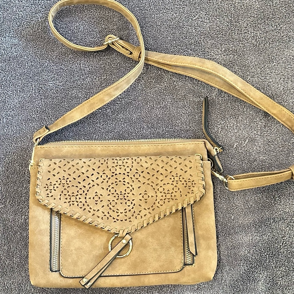Faux leather Tan Crossbody Bag